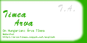 timea arva business card