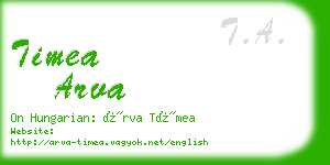 timea arva business card